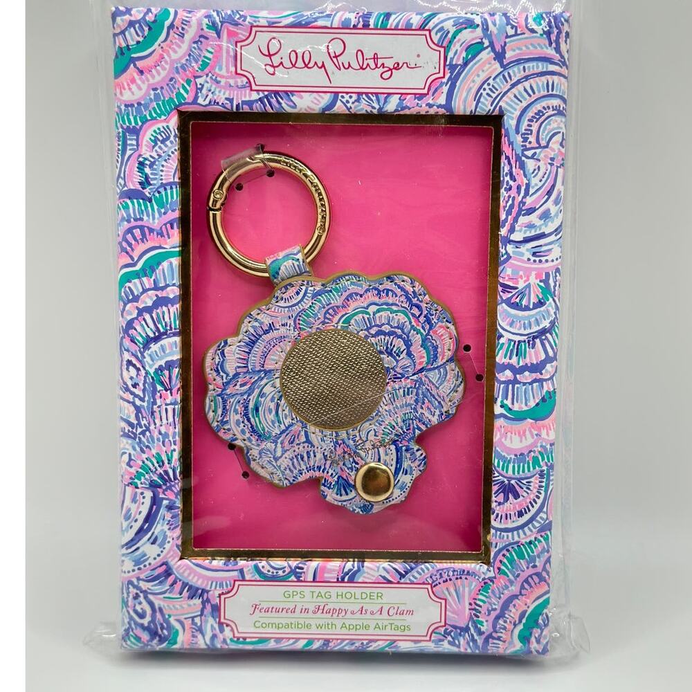 Lilly Pulitzer GPS Tag Holder, Happy As A Clam Pattern